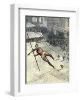 Tightrope Accident-Vittorio Pisani-Framed Art Print