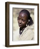 Tigray Woman Has a Cross of the Ethiopian Orthodox Church Tattooed on Her Forehead, Ethiopia-Nigel Pavitt-Framed Photographic Print