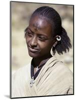 Tigray Woman Has a Cross of the Ethiopian Orthodox Church Tattooed on Her Forehead, Ethiopia-Nigel Pavitt-Mounted Photographic Print