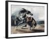 Tigre attaquant un cheval sauvage-Eugene Delacroix-Framed Giclee Print