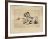 Tigre couché, de profil à droite-Eugene Delacroix-Framed Giclee Print