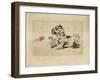 Tigre couché, de profil à droite-Eugene Delacroix-Framed Giclee Print