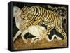 Tigress Attacking a Calf, Opus Sectile (Marble Inlay) Panel, 4th century AD Roman-null-Framed Stretched Canvas