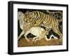 Tigress Attacking a Calf, Opus Sectile (Marble Inlay) Panel, 4th century AD Roman-null-Framed Photographic Print