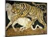 Tigress Attacking a Calf, Opus Sectile (Marble Inlay) Panel, 4th century AD Roman-null-Mounted Photographic Print