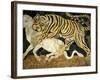 Tigress Attacking a Calf, Opus Sectile (Marble Inlay) Panel, 4th century AD Roman-null-Framed Photographic Print