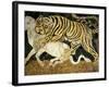 Tigress Attacking a Calf, Opus Sectile (Marble Inlay) Panel, 4th century AD Roman-null-Framed Photographic Print