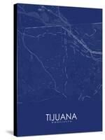 Tijuana, Mexico Blue Map-null-Stretched Canvas