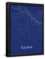 Tijuana, Mexico Blue Map-null-Framed Poster