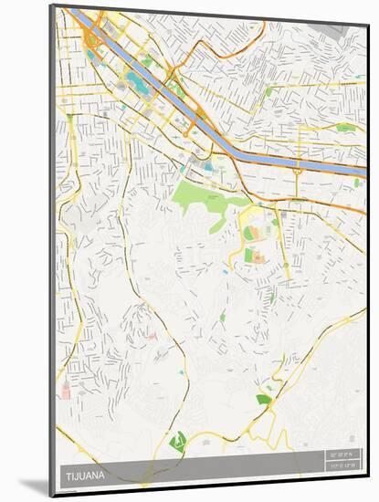 Tijuana, Mexico Map-null-Mounted Poster