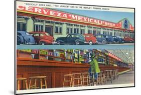 Tijuana, Mexico - Mexicali Beer Hall, Longest Bar in World-Lantern Press-Mounted Art Print