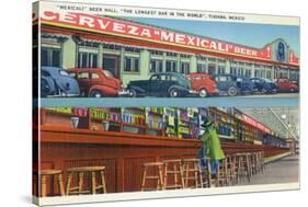 Tijuana, Mexico - Mexicali Beer Hall, Longest Bar in World-Lantern Press-Stretched Canvas