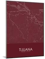 Tijuana, Mexico Red Map-null-Mounted Poster