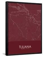 Tijuana, Mexico Red Map-null-Framed Poster