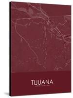 Tijuana, Mexico Red Map-null-Stretched Canvas