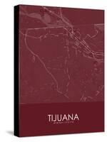 Tijuana, Mexico Red Map-null-Stretched Canvas