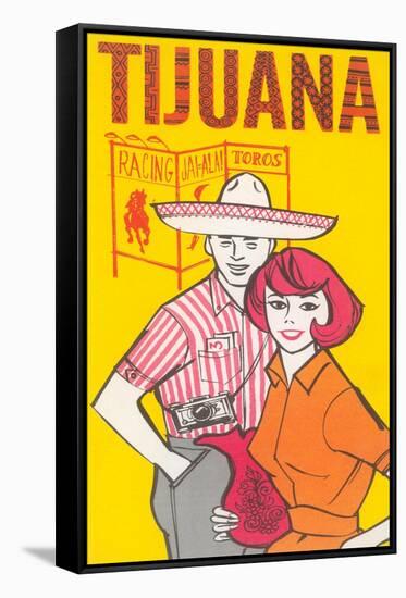Tijuana Travel Poster with Gringos-null-Framed Stretched Canvas