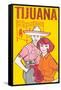 Tijuana Travel Poster with Gringos-null-Framed Stretched Canvas