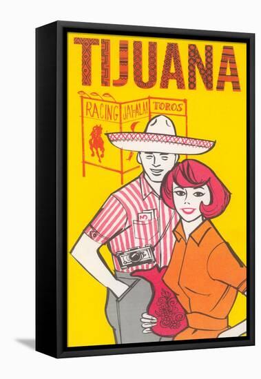 Tijuana Travel Poster with Gringos-null-Framed Stretched Canvas