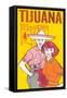 Tijuana Travel Poster with Gringos-null-Framed Stretched Canvas