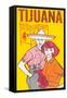 Tijuana Travel Poster with Gringos-null-Framed Stretched Canvas