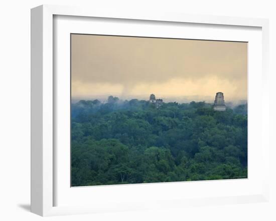 Tikal Pyramid Ruins and Rainforest, Dawn, Guatemala-Michele Falzone-Framed Photographic Print