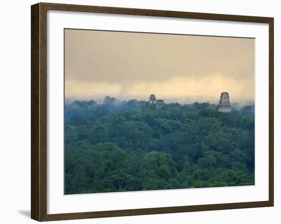 Tikal Pyramid Ruins and Rainforest, Dawn, Guatemala-Michele Falzone-Framed Photographic Print