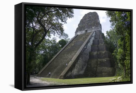 Tikal Temple 5, pre-Colombian Maya civilisation, Tikal, UNESCO World Heritage Site, Guatemala-Peter Groenendijk-Framed Stretched Canvas