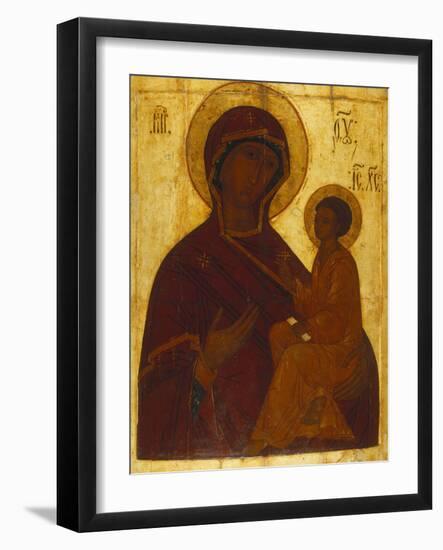 Tikhvin Mother of God, Icon Painted in the Manner of the Moscow School in the Manner of Andrei…-null-Framed Giclee Print