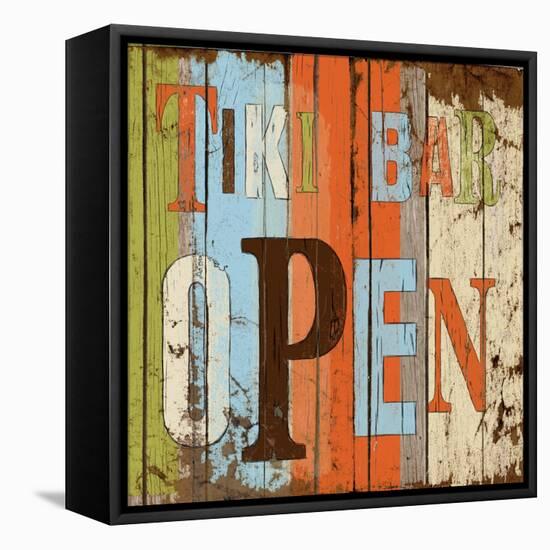 Tiki Bar Open-Elizabeth Medley-Framed Stretched Canvas