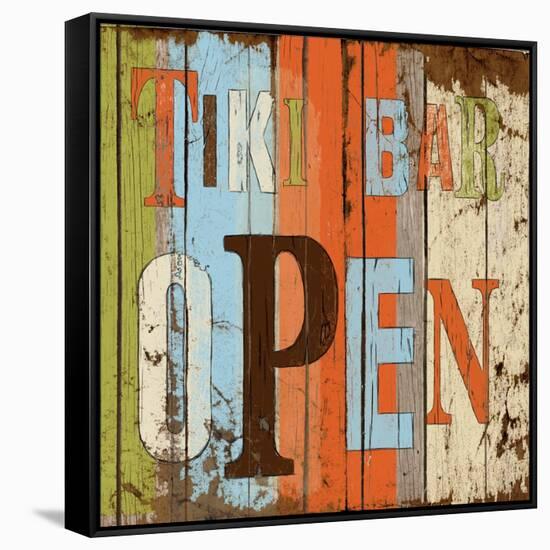 Tiki Bar Open-Elizabeth Medley-Framed Stretched Canvas