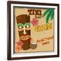 Tiki Bar Vintage Poster-radubalint-Framed Art Print