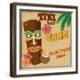 Tiki Bar Vintage Poster-radubalint-Framed Art Print