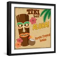 Tiki Bar Vintage Poster-radubalint-Framed Art Print