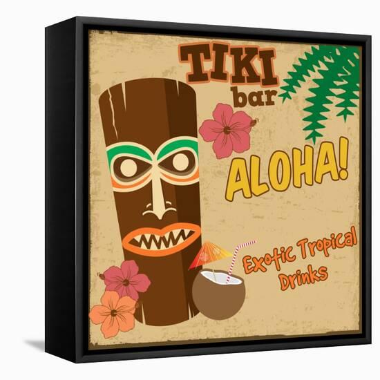Tiki Bar Vintage Poster-radubalint-Framed Stretched Canvas