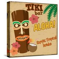 Tiki Bar Vintage Poster-radubalint-Stretched Canvas