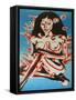 Tiki Girl-Abstract Graffiti-Framed Stretched Canvas