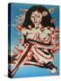 Tiki Girl-Abstract Graffiti-Stretched Canvas