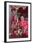 Tiki Man with Exotic Drinks, Retro-null-Framed Art Print