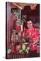 Tiki Man with Exotic Drinks, Retro-null-Stretched Canvas