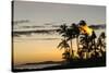Tiki Torches at Sunset on Poipu Beach Kauai, Hawaii-Michael DeFreitas-Stretched Canvas