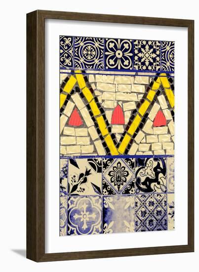 Tile Assemblage III-null-Framed Art Print