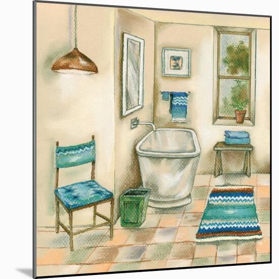 Tile Bath I-Margaret Ferry-Mounted Art Print