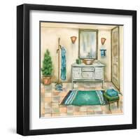 Tile Bath II-Margaret Ferry-Framed Art Print