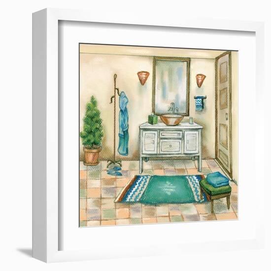 Tile Bath II-Margaret Ferry-Framed Art Print