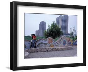 Tile Bench, Parque del Amor, Lovers Park, Miraflores District, Lima, Peru-Cindy Miller Hopkins-Framed Photographic Print