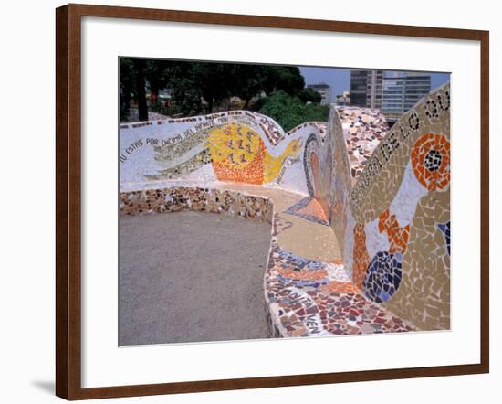 Tile Bench, Parque del Amor, Lovers Park, Miraflores District, Lima, Peru-Cindy Miller Hopkins-Framed Photographic Print