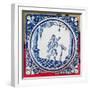 Tile Depicting a Bassoonist, 1706 (Faience)-French-Framed Premium Giclee Print