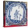 Tile Depicting a Bassoonist, 1706 (Faience)-French-Stretched Canvas