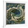 Tile Design of Heron and Fish, by Walter Crane-Walter Crane-Framed Giclee Print